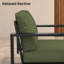 Chaise berçante pivotante avec dossier en lattes angulaires et coussins Sunbrella Oltjana-124072317