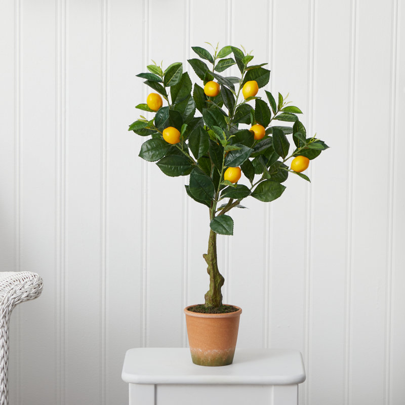 28 po Citronnier artificiel en pot décoratif