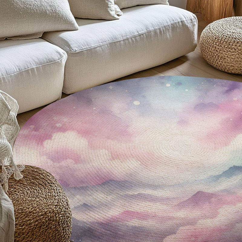 Tapis tressé surréaliste, Rond 5 pi