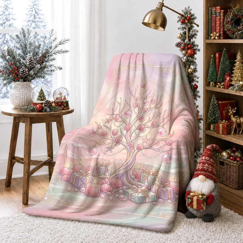 Jeté Coastal Seashell Holiday Tree, 30 x 40 po