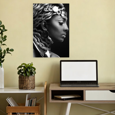Portrait de cheveux tressés, reproduction d'art mural contemporain