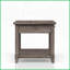 Table basse rustique grise avec ports de charge USB Tiroir de rangement pratique pour le salon