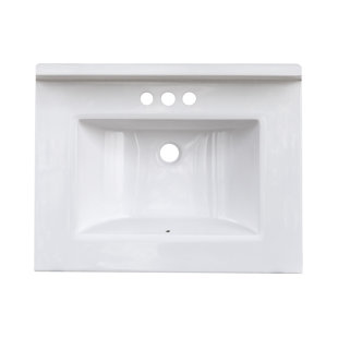 25" White Single Bathroom Vanity Sink Top