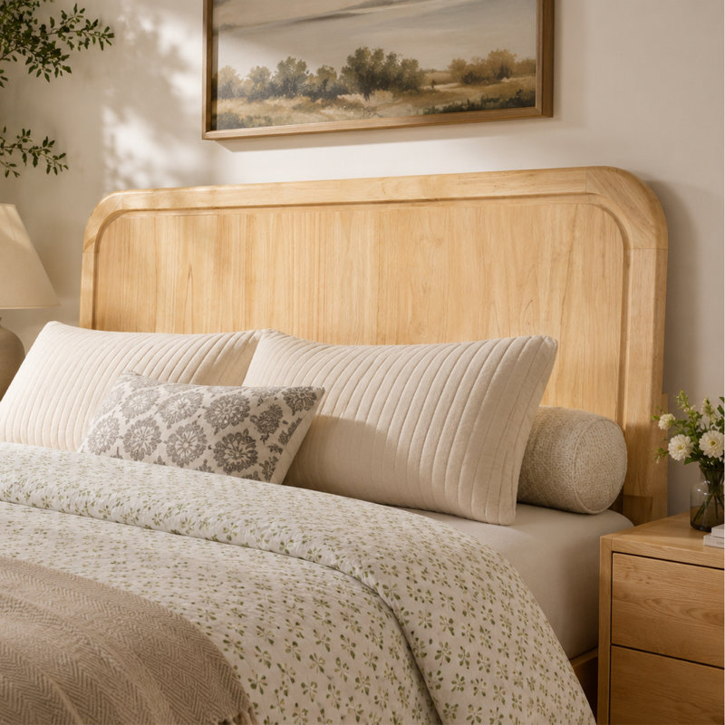 Brody Solid Wood Bed Frame Queen Walnut, Walnut, Queen