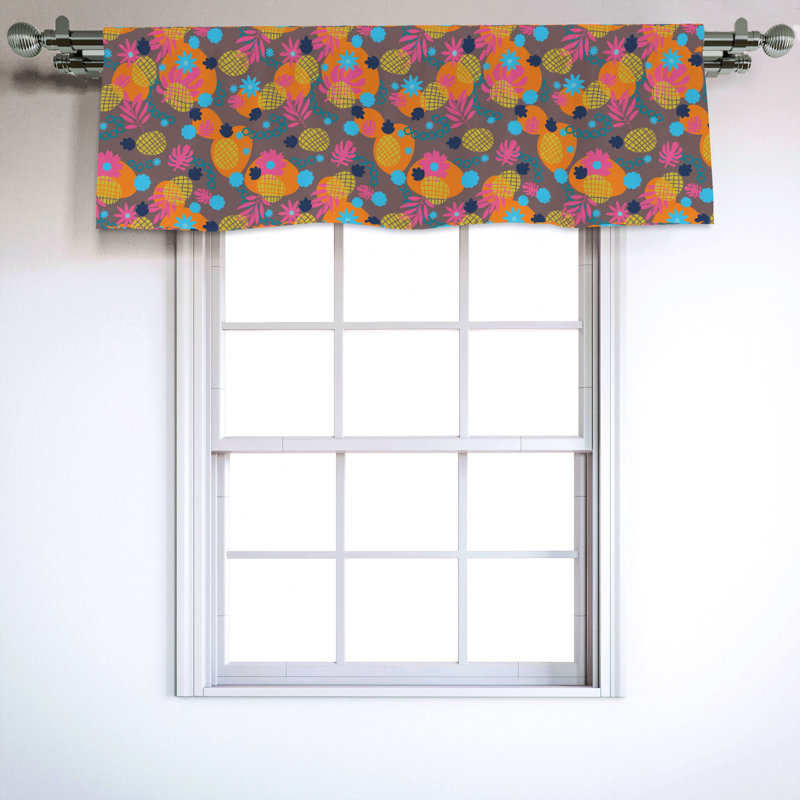 Sateen Floral Ruffled Window Valance