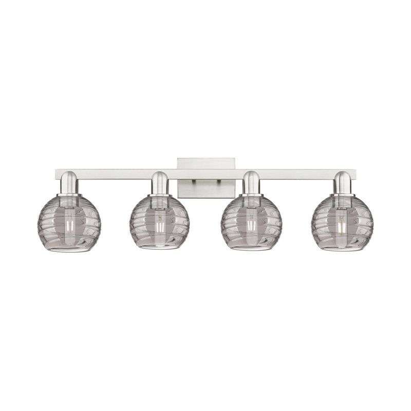 Luminaire de salle de bain 4 lumières 36 "Athens Deco Swirl, Nickel satiné, 4 Lights