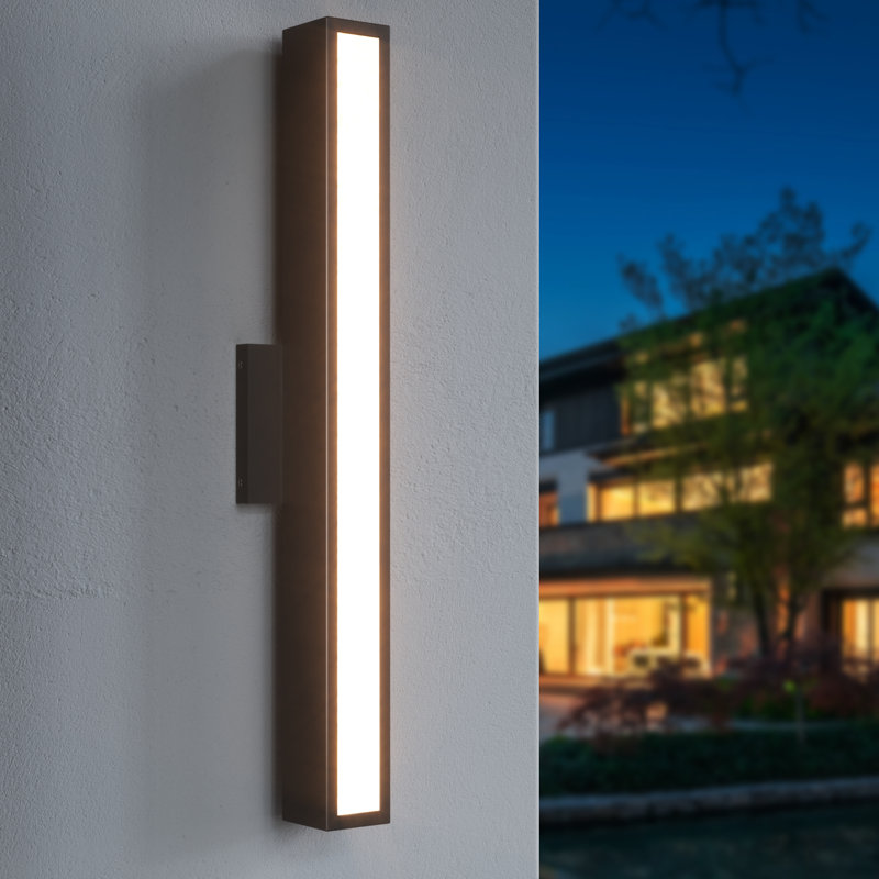 1 - Light 15.4"H Dimmable LED Black Iron Water Crystal Outdoor Wall Light, 15.4" H x 4.8" W x 3" D