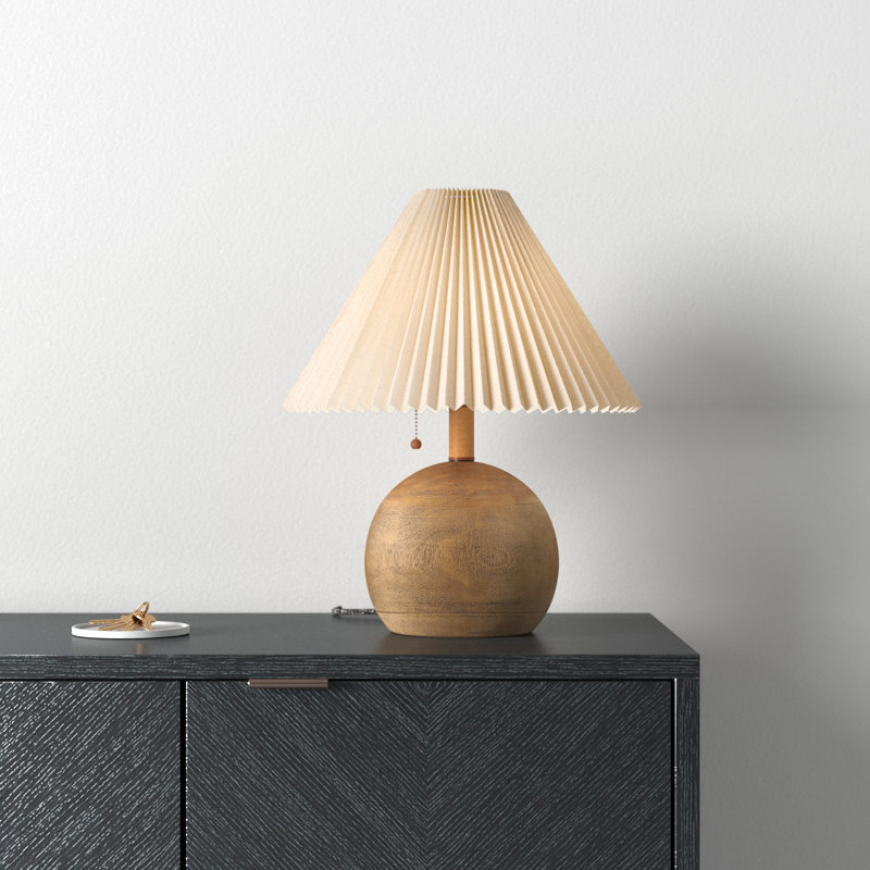 Inaki Resin Table Lamp, Brown Wood, Brown