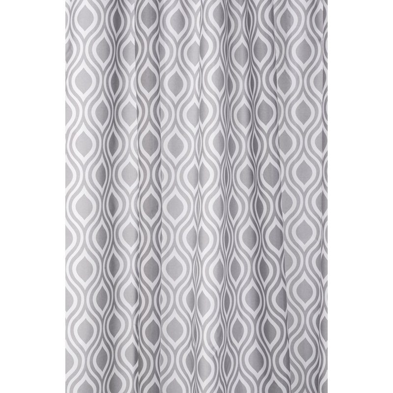 Medallion Textile Polyester Shower Curtain, Grey