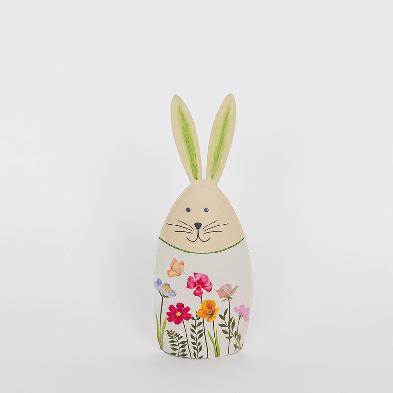 Bunny With Wildflower Pattern Figurine