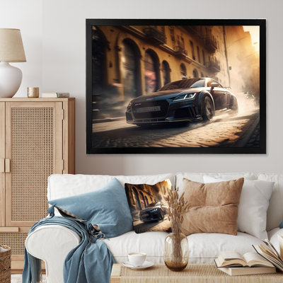 " Futuristic Black Audi Sports Car Racing I "