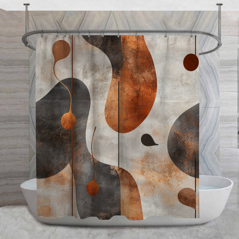 Rideau de douche Organic Shapes Shabby Chic, H 93 po x l 70 po