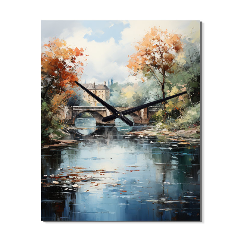 Horloge murale moderne avec paysage beige, Grand