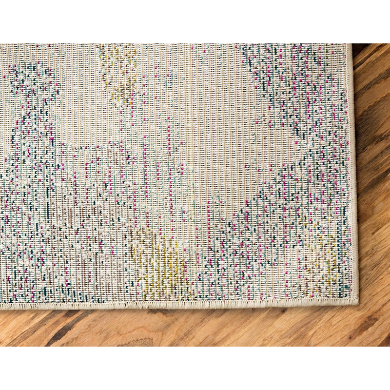 Tapis crème à motif abstrait Higley, Rectangle 5 pi x 8 pi