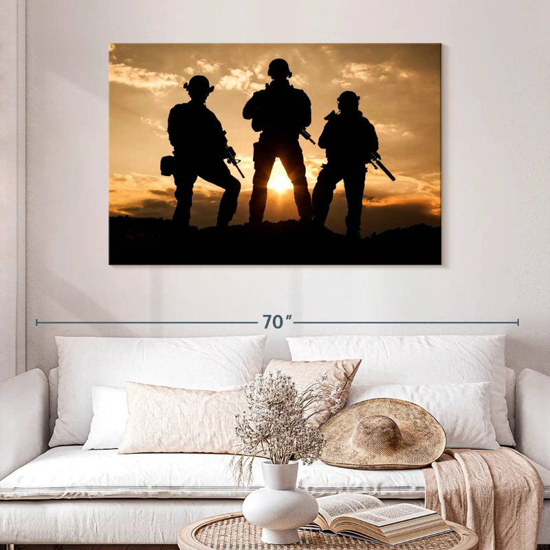 Military Soldiers, 32" H x 48" W