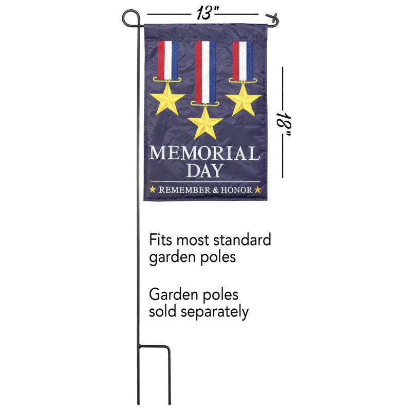Drapeau de jardin en polyester de 18 po x 13 po Cristyn