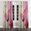 Aunnika - Rideau à œillets occultant à motif floral fuchsia - 1 panneau