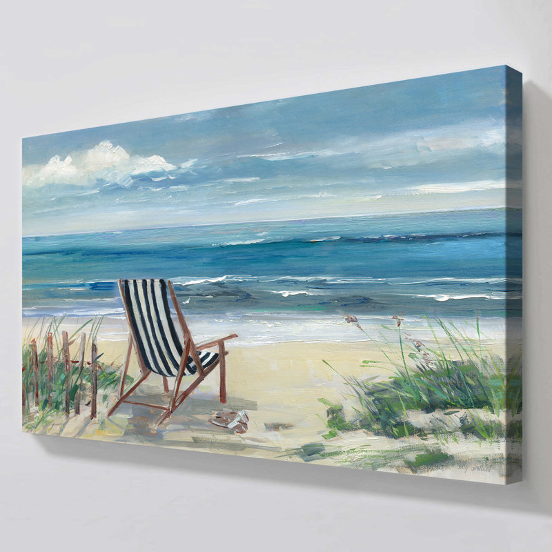 "Beach Chair I" by Sally Swatland Print on Canvas, H 36 po x l 60 po x P 1,5 po