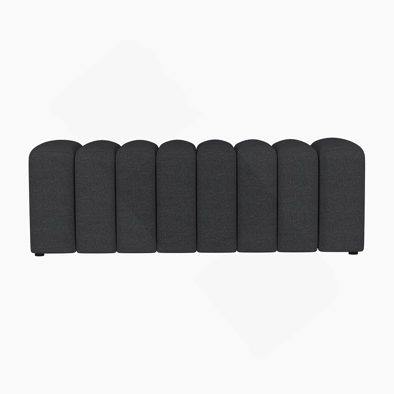 Banc d'appoint rembourré en tissu, Gris anthracite