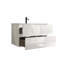 Meuble-lavabo mural lustré de 30 po avec lavabo en céramique à un trou, grand meuble-lavabo flottant avec rangement pour salle de bain moderne, pré-assemblé-115672196
