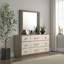 Miroir rectangulaire pour commode Fene, verre plat, mélamine chêne gris 38 pouces