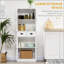 Garde-manger autoportant de 61 po, armoire de rangement de style traditionnel avec portes à fermeture douce, tablettes réglables et 2 tiroirs, pour le salon