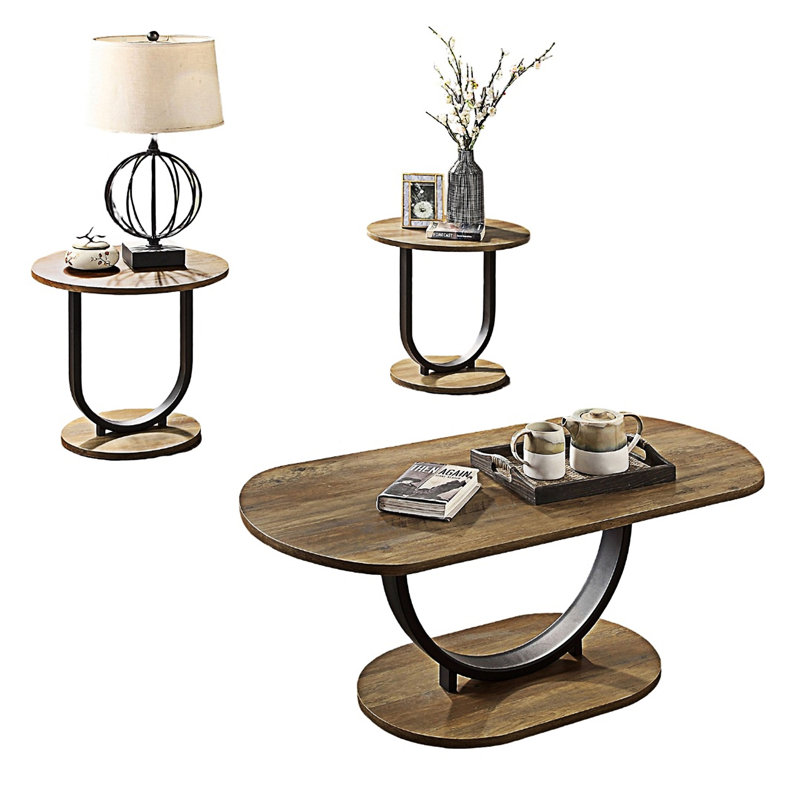 Coffee Table Set Oval Coffee Table X Round End Table