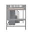 Lit mezzanine double avec bibliothèque, tiroirs, bureau et garde-robe-269832029