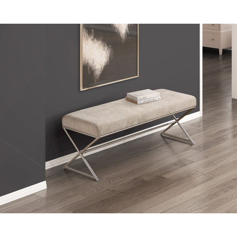 Banquette contemporaine en taupe avec siège en chenille taupe