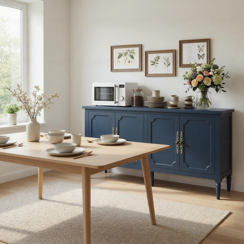 Buffet armoire - Buffet rétro avec tablettes réglables, Blue