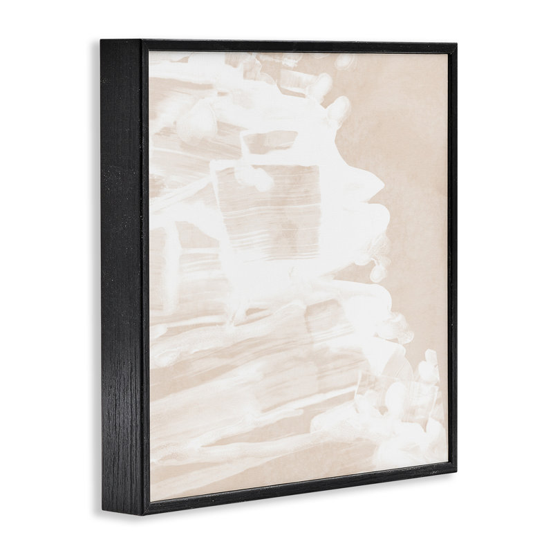 Abstrait mouvement de marée gris, estampe numérique par June Erica Vess, Giclée encadrée noir minuit, H 12 po x l 12 po