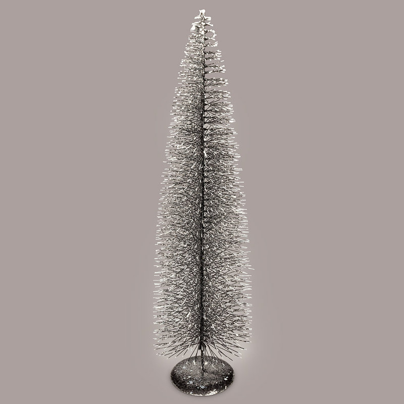 Christmas Tabletop Tree, 24" H x 4" W x 4" D, Silver Gray