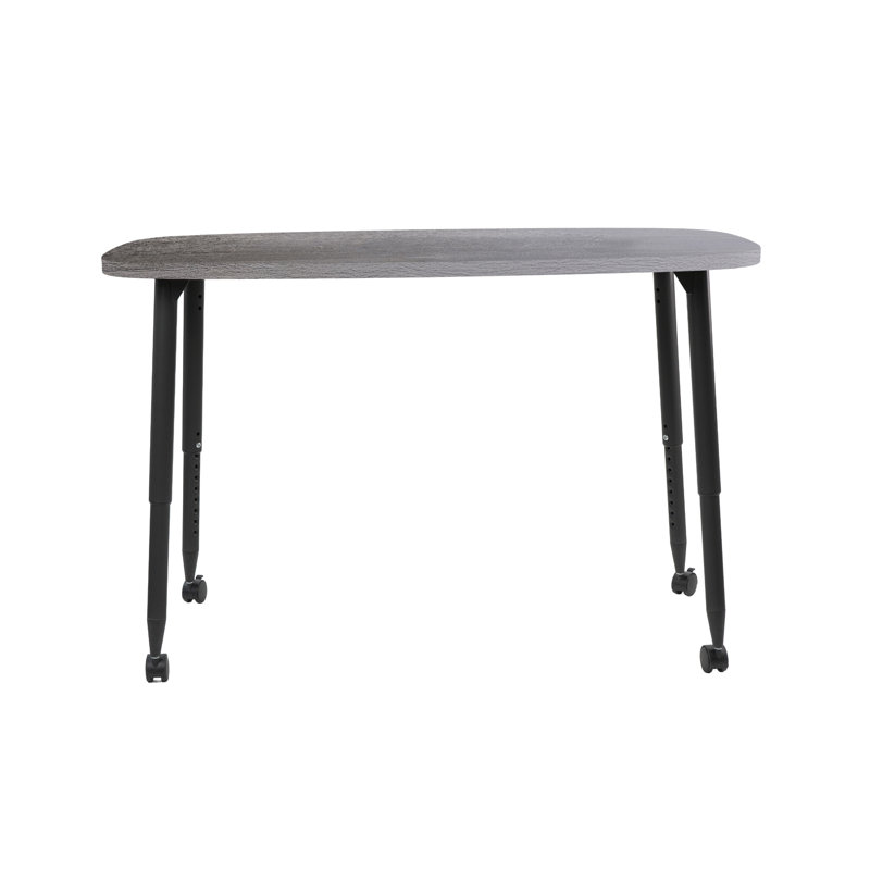 Table d'activité rectangulaire à grain de bois 31 po x 50 po Adapte, Bois gris, Noir
