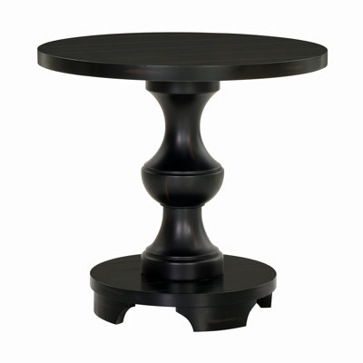 Traditional Round End Table With Pedestal Base