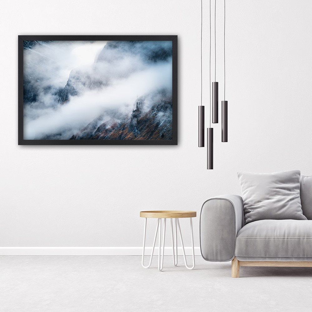 Gerahmtes Poster Nebel und Rocky Mountain Pisten