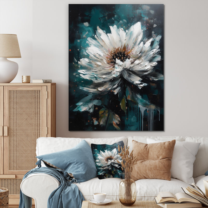 White Lotus Floral Dreams I - imprimé, H 20 po x l 12 po x P 1 po, Toile tendue