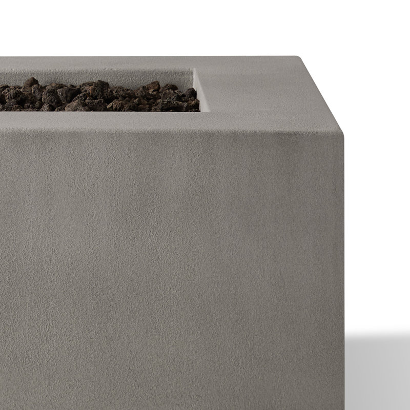 Estes Concrete Propane Fire Pit Table by Jensen Co., 19" H x 40" W x 40" D, Carbon, Propane