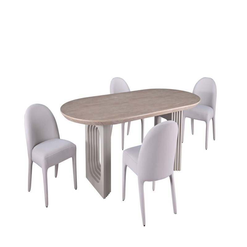 Ensemble de salle à manger Dafne, beige, 5