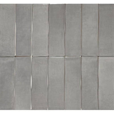 Carreau de métro fabriqué à la main gris foncé 3 po x 12 po