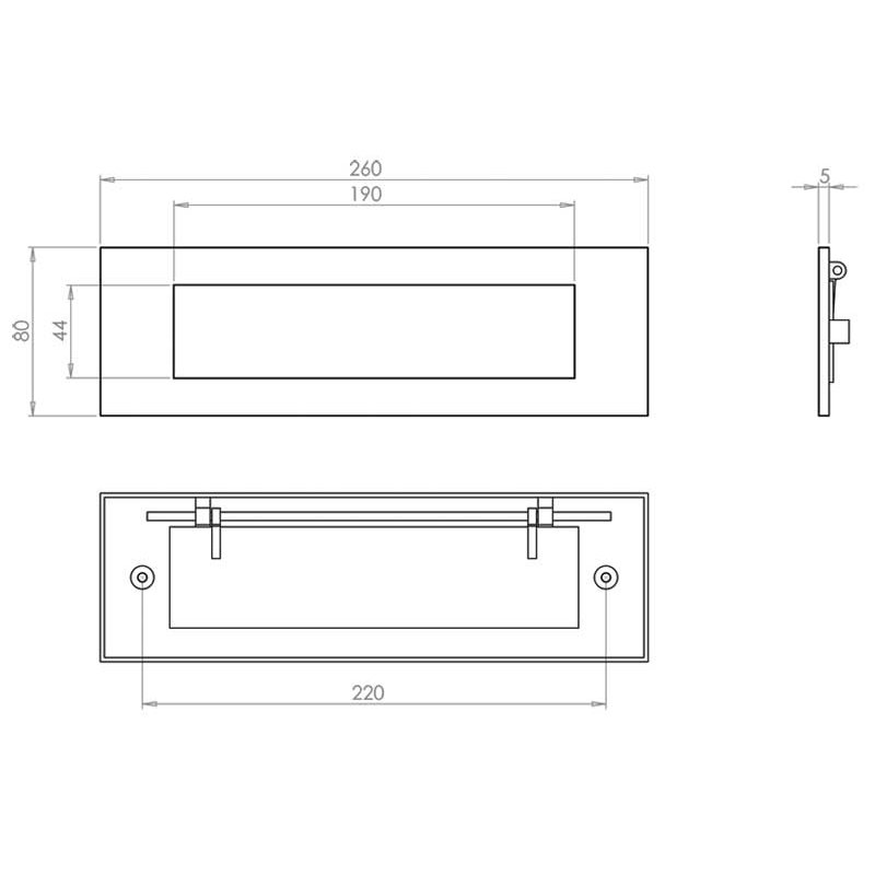 Laredo Mail Slot, 8cm H x 26cm W x 0.5cm D