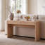 Console naturelle 47 po, table d'entrée étroite avec 2 tiroirs | Panneau de mélamine épais, plateau de table résistant à l'usure, rangement classifié multi-tiroirs