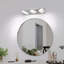 Avec fonction d'éclairage à DEL de style moderne en acrylique ovale blanc rotatif à 3 lumières avec base en métal au fini chromé et luminaire de meuble-lavabo de 21 po de longueur avec miroir