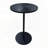 2-Piece Round Nesting Side Table Set with Concentric Circle Pattern – Walnut Brown & Black
