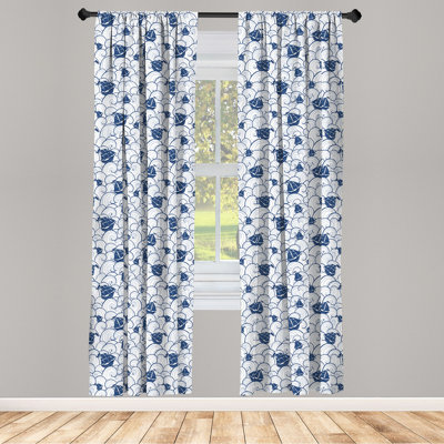 Nautical Semi-Sheer Rod Pocket Curtain Panels