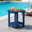 18" W x 18'' D HIPS Round Outdoor Side Table for Adirondack Chairs, 2-Tier Storage Easy Maintenance & Weather-Resistant Patio End Table with 330Lbs Load Bearing for Backyard, Pool, Patio, Porch, Garden, Lawn, Relaxing Companion, Navy Blue-65078026