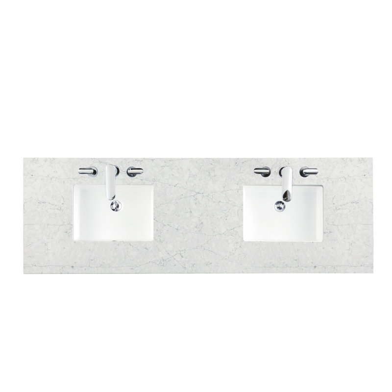 Breckenridge 72'' W Double Vanity, Bright White, Eternal Jasmine Pearl, 8" Widespread