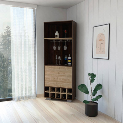 Armoire de rangement d'angle, 10 bouteilles, 3 tablettes - standard