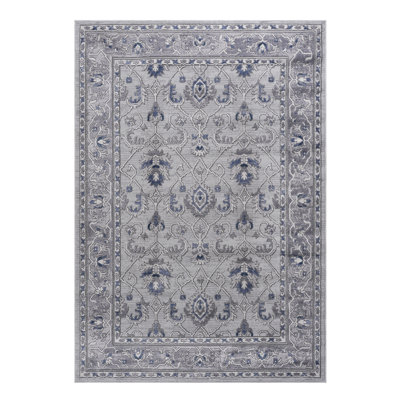 Tapis 8 x 10 de couleur gris / bleu - non délesté, teint pour la chambre à coucher, non délesté, salle à manger attrayante