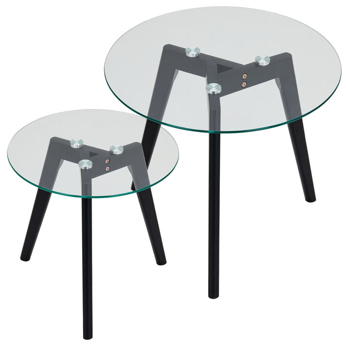 Ensemble de 2 tables gigognes modernes Ely, Noir