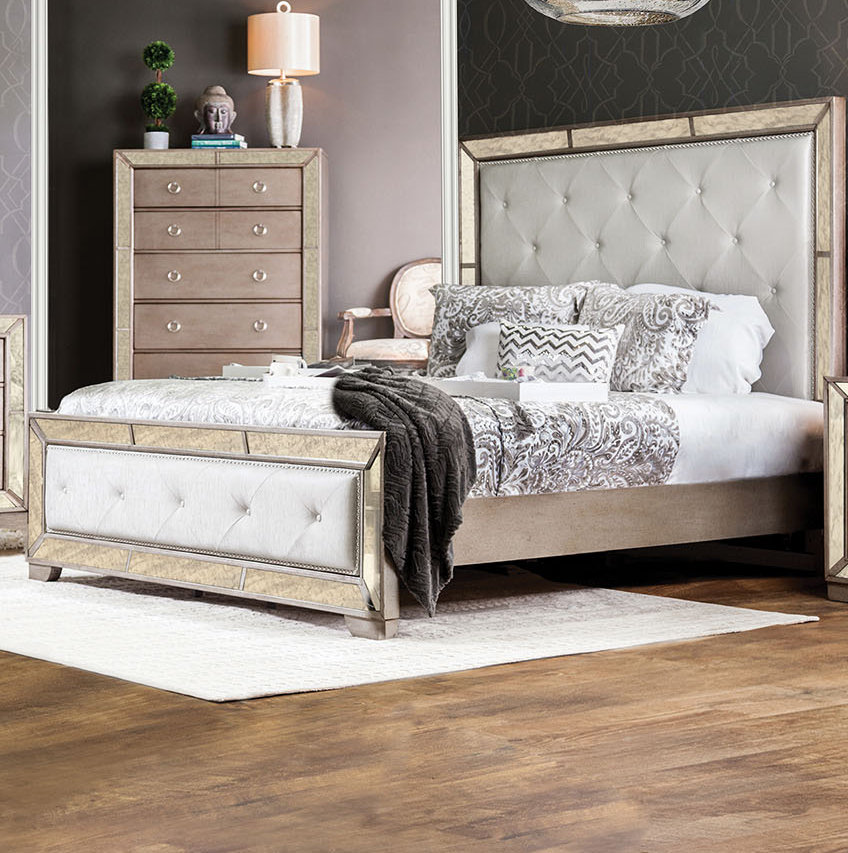 Alysa Vegan Leather Standard Bed Rosdorf Park 